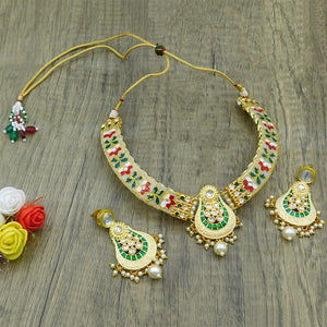 New Hathi Dant Gold Necklace Set