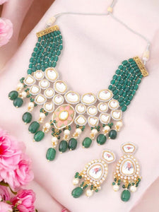 Emerald Reema Kundan Jewellery Set