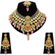 Products Sujwel Gold Plated Kundan Floral Design Choker Necklace Set (08-0458) - Sujwel