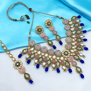 Kundan and Meenakari with Floral Design Necklace Set