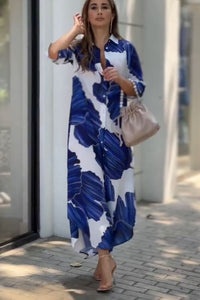 Blue & White Korean Long Shirt