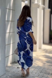 Blue & White Korean Long Shirt