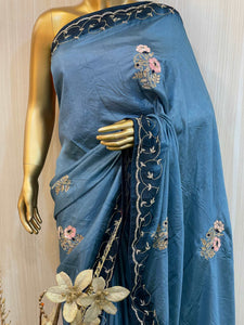 Chitra Blue Silk Saree