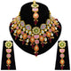 Sujwel Kundan and Meenakari with Floral Design Necklace Set (08-0115) - Sujwel