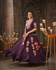 Purple Thread Embroidered With Mirror Work Semi Stitched Lehenga Choli