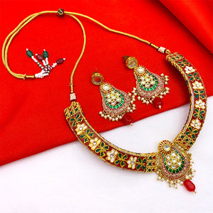 New Hathi Dant Gold Necklace Set