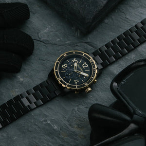 GOOD WATCH-California Watch Co. Mavericks Chrono SS All Black Gold