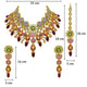 Sujwel Kundan and Meenakari with Floral Design Necklace Set (08-0115) - Sujwel