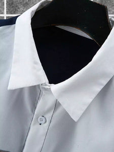 CORDS BLUE GR WH Design Mens Half Sleeves Premium Cords Cotton Material