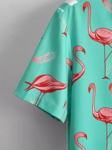 CORDS ENGLISH FLAMINGO Design Mens Half Sleeves Premium Cords Cotton Material