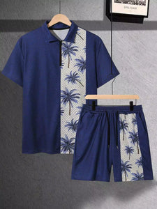 CORDS NAVY COCONUT Design Mens Half Sleeves Premium Cords Cotton Material