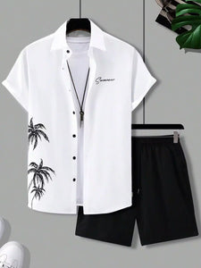 CORDS WHITE COCONUT Design Mens Half Sleeves Premium Cords Cotton Material