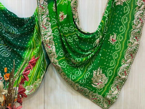 Panna Bandhani Saree