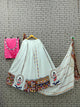 White Color Gamthi Printed Real Mirror Work Lehenga Choli semi-Stitched