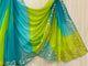 Blue and Green Chiffon Saree