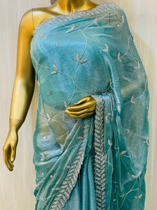 Fashion Blue Chiffon Saree