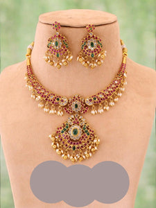 Multicolor Madhava Antique Jewellery Set - New Arrival