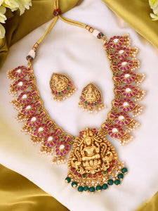 Multicolor Maheswari Temple Jewellery Set - New Arrival