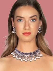 Purple Caterina Zirconia Jewellery Set