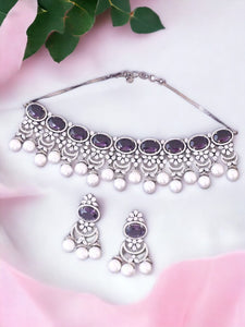 Purple Caterina Zirconia Jewellery Set