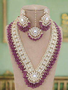 Purple Gracia Kundan Jewellery Set