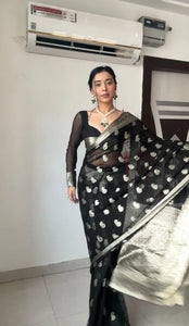 READY TO WEAR BLACK TRENDY 1-MINUTE SAREE