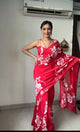 READY TO WEAR RED TRENDY 1-MINUTE GEORGETTE SAREE