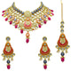 Gold Plated Kundan Floral Design Choker Necklace Set