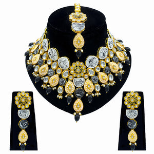 Kundan and Meenakari with Floral Design Necklace Set