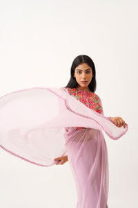 Lavendar colored kaaftan saree