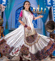 White Color Gamthi Printed Real Mirror Work Lehenga Choli semi-Stitched