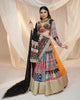 Multi Color Heavy Muslin Cotton Print With Mirror Work Navratri Lehenga Choli Set