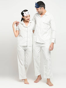 Checks It Up Couple Night Suit