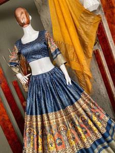 Blue Color Digital Print Designer Designer Heavy Lehenga Choli