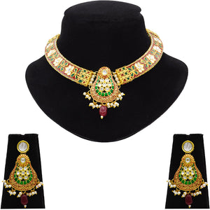 New Hathi Dant Gold Necklace Set