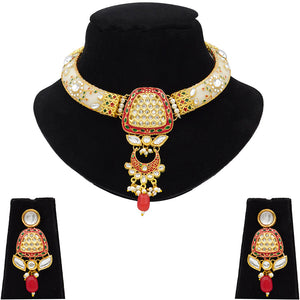 Imitation Hathi Dant Gold Necklace Set