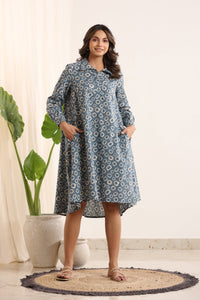 Abstract print cotton Lounge Dress