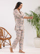 Cotton Printed 3 PEICE Night Suit Set with Pyjama