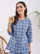 Blue tulip print Cotton Night Suit