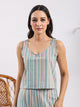 Powder blue stripe Cotton Night SUIT