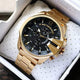 JUBNU TIME-DESIGNER   BIG DADDY GOLDEN BRACELET MEN'S WATCH - 101