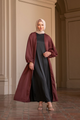 Saya Balloon Sleeve Abaya - Berry Red