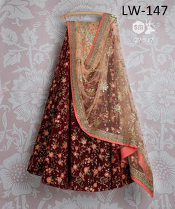 MAROON LEHNGA CHOLI WITH DUPATTA