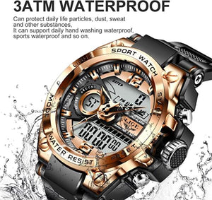 JUBNU TIME-Men’s Digital Outdoor Sports Watch,Military Large Face Dial 50M Waterproof Electronic Multi Function Wrist Watches for Men Tactics LED Alarm Stopwatch…