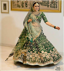 GREEN COLOUR LATEST PARTY WEAR LEHENGA CHOLI