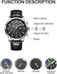 GOOD WATCH-Mens Watches Waterproof Chronograph Stainless Steel Dial Analog Quartz Wristwatch Fashion Casual Leather Gents Watch