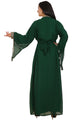 Buy Georgette Embellished Kaftan Gown in Green Online - Back