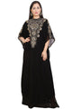 Buy Georgette Embellished Kaftan Gown in Black Online