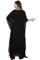 Buy Georgette Embellished Kaftan Gown in Black Online - Back