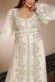 Buy Georgette Embellished Kaftan Gown in Cream Online - Back